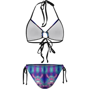 Psychedelic Caribbean Tie Top Bikini Plus size