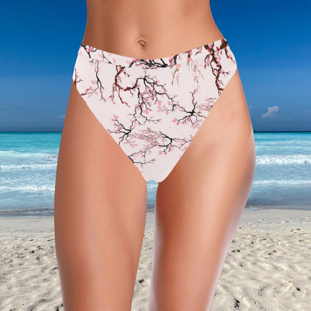 Cherry Blossom High Waisted Bikini Bottom