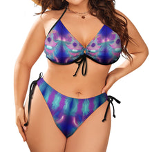 Load image into Gallery viewer, Psychedelic Caribbean Tie Top Bikini Plus size